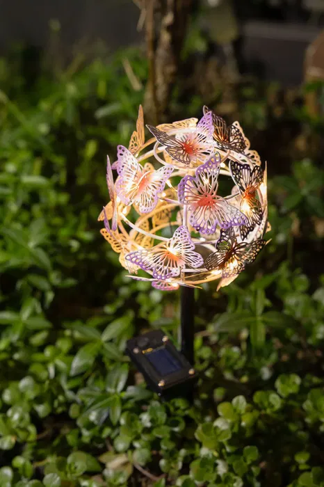 Galix G2623 Décoration Lumineuse Solaire Nuée de Papillons, 24 Micro-LED Blanc Chaud 3000K (3 Lumens), Métal, Hauteur 42 cm Galix G2623 Décoration Lumineuse Solaire Nuée de Papillons, 24 Micro-LED Blanc Chaud 3000K (3 Lumens), Métal, Hauteur 42 cm