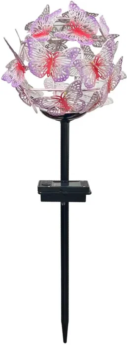 Galix G2623 Décoration Lumineuse Solaire Nuée de Papillons, 24 Micro-LED Blanc Chaud 3000K (3 Lumens), Métal, Hauteur 42 cm Galix G2623 Décoration Lumineuse Solaire Nuée de Papillons, 24 Micro-LED Blanc Chaud 3000K (3 Lumens), Métal, Hauteur 42 cm