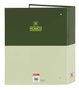 Safta Munich Bright Khaki 27x33x6cm - Classeur F Format A4 avec 4 anneaux de 35mm, dos large, couleur vert kaki