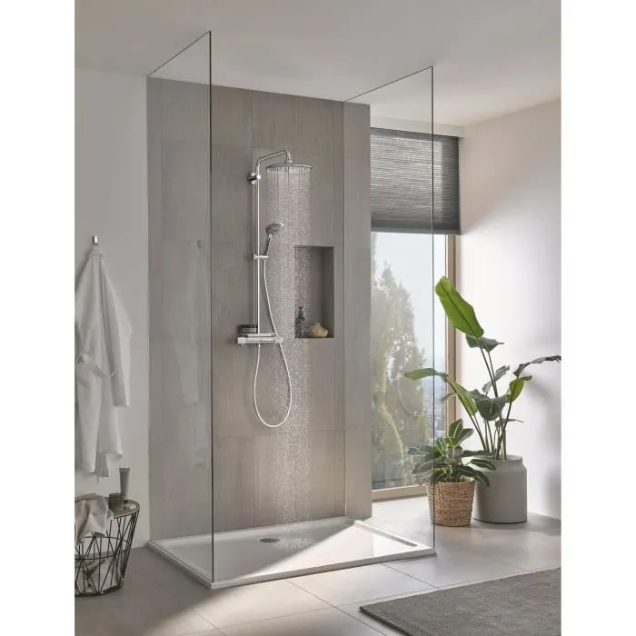 Grohe 26403002 Colonne de douche thermostatique Vitalio Joy 260 avec tête de douche 260mm, douchette 3 jets, chromé