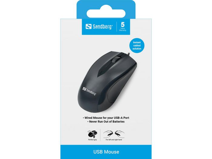 Sandberg - Souris USB filaire pour bureau, ambidextre, pour ordinateur PC et Mac Sandberg - Souris USB filaire pour bureau, ambidextre, pour ordinateur PC et Mac
