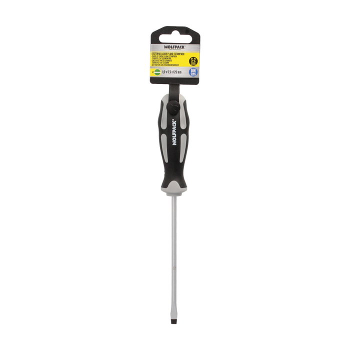 WOLFPACK LINEA PROFESIONAL Tournevis plat estampé Acier S2, 1,0 x Ø 5,5 x 125 mm WOLFPACK LINEA PROFESIONAL Tournevis plat estampé Acier S2, 1,0 x Ø 5,5 x 125 mm