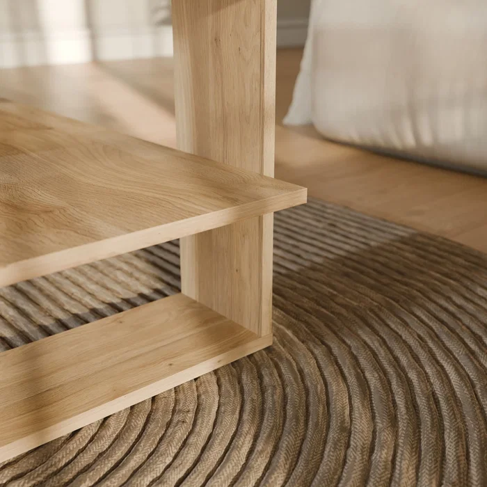 Mauvella Table basse rectangulaire en chêne, 2 plateaux, dimensions 110 x 60 x 45 cm - Apportez une touche d'élégance à votre salon