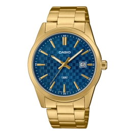 Casio MTP-VD03G-2AUDF avec cadran bleu et bracelet doré