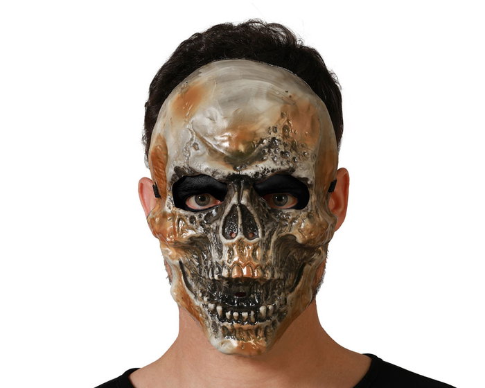 Masque de crâne vieilli avec détails ombrés Marron Masque de crâne vieilli avec détails ombrés Marron