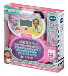 Vtech Ordenador Éducatif La Casa de Muñecas de Gabby – Ordinateur Éducatif avec Écran LCD, Plus de 200 Phrases et Mélodies, pour Enfants de 3 à 7 Ans