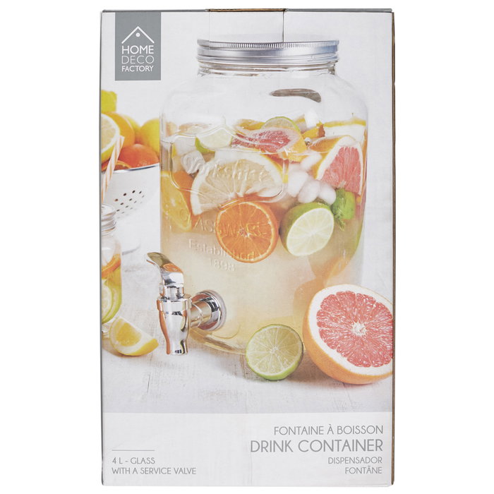Home Deco Factory Dispenseur de boisson en cristal 4 L Home Deco Factory Dispenseur de boisson en cristal 4 L