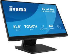IIYAMA T2254MSC-B2AG - Écran PC 21.5" Full HD Tactile avec Webcam, Haut-parleurs et Ports USB/HDMI - Noir