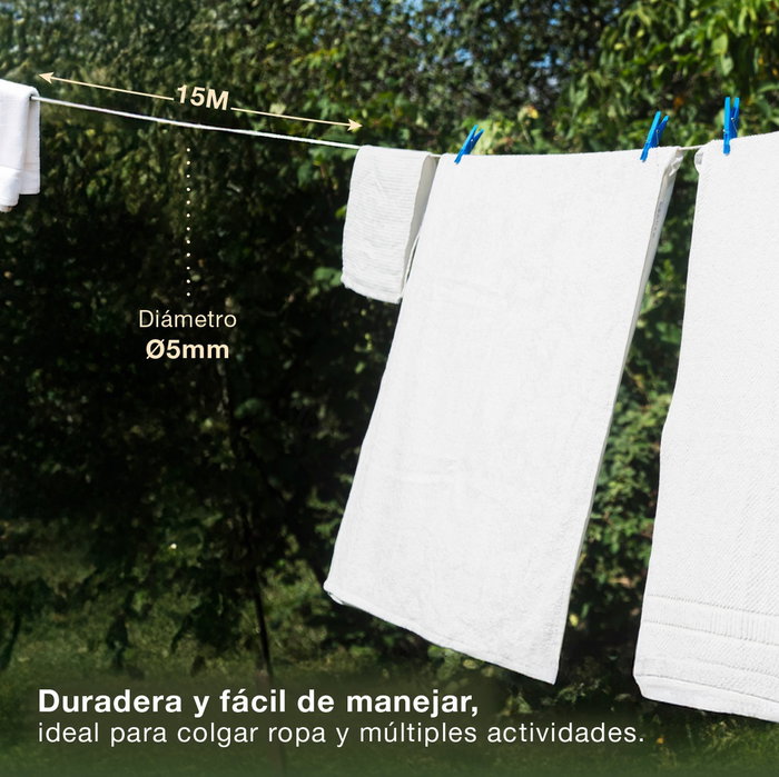 Dovelis Corde à linge câblée 25M - Blanca Dovelis Corde à linge câblée 25M - Blanca