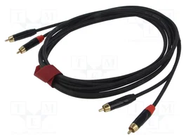 REDS MUSIC Câble RCA x2 de chaque côté, 3m, noir