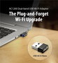 Asus USB-AC53 Nano - Adaptateur Wi-Fi USB Nano 802.11ac Dual-Band 5 GHz/2.4 GHz (867 Mbps/300 Mbps) avec MU-MIMO, pour Streaming 4K et Gaming, Noir