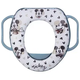 Thermobaby Réducteur WC pour enfant avec poignées, design Mickey Mouse Disney Baby, pour apprentissage de la propreté et stabilité, compatible toilettes standards