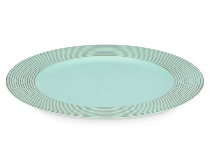 Giftdecor Porte-bougies Cercles Vert Vieilli 33 cm x 33 cm Plastique Argenté (Set de 24)