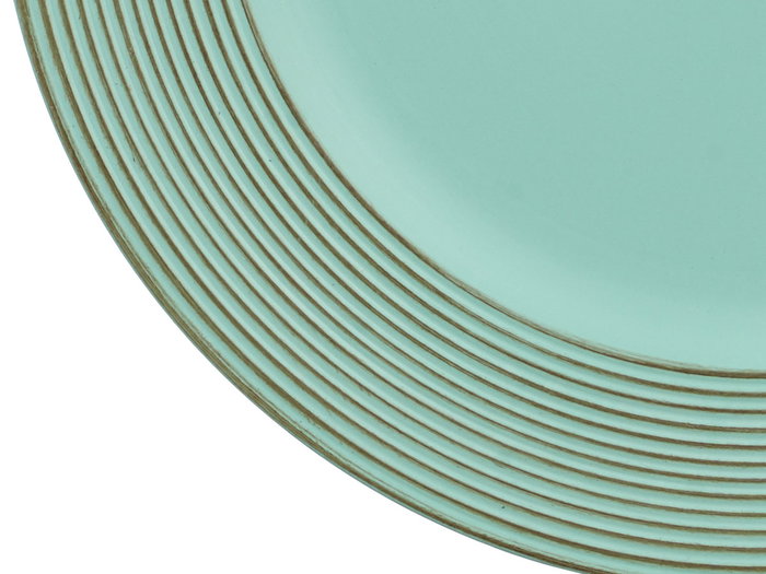 Giftdecor Porte-bougies Cercles Vert Vieilli 33 cm x 33 cm Plastique Argenté (Set de 24)