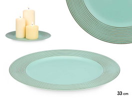 GIFTDECOR Porte-bougies Cercles Vert Vieilli 33cm