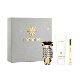 Rabanne Coffret 3 pièces Fame Eau de Parfum Vaporisateur 50ml, Lait Corps 100ml, Vaporisateur 10ml
