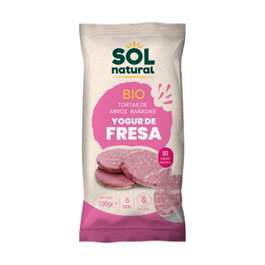 Sol Natural Galettes de riz nappées de yaourt à la fraise Bio sans gluten