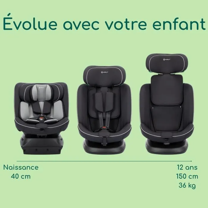 Safety 1st Siège Auto Cosmo I-Safe I-Size, Groupe 0/1/2/3 (0-12 ans, 40-150 cm), Rotation 360°, Installation Facile avec Ceinture Safety 1st Siège Auto Cosmo I-Safe I-Size, Groupe 0/1/2/3 (0-12 ans, 40-150 cm), Rotation 360°, Installation Facile avec Ceinture