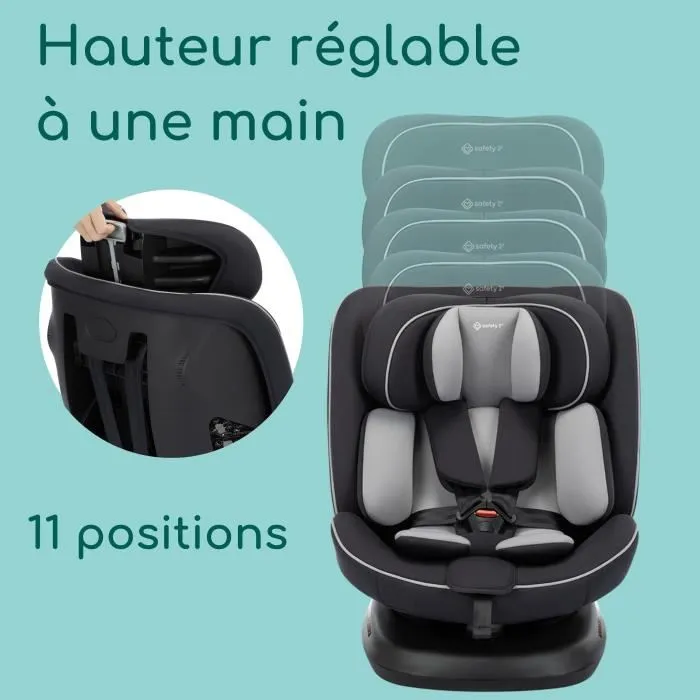 Safety 1st Siège Auto Cosmo I-Safe I-Size, Groupe 0/1/2/3 (0-12 ans, 40-150 cm), Rotation 360°, Installation Facile avec Ceinture Safety 1st Siège Auto Cosmo I-Safe I-Size, Groupe 0/1/2/3 (0-12 ans, 40-150 cm), Rotation 360°, Installation Facile avec Ceinture
