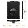 eSTUFF Housse de protection Defender AUSTIN pour Microsoft Surface Pro 7+/7/6/5/4, avec support rotatif 360 degres et sangle, sans verre frontal - Noir