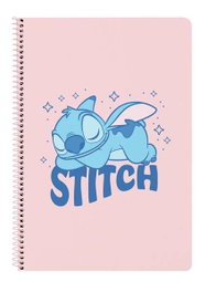 Safta Cahier A4 80 pages couverture rigide Stitch Ohana 21,5x31 cm dès 3 ans