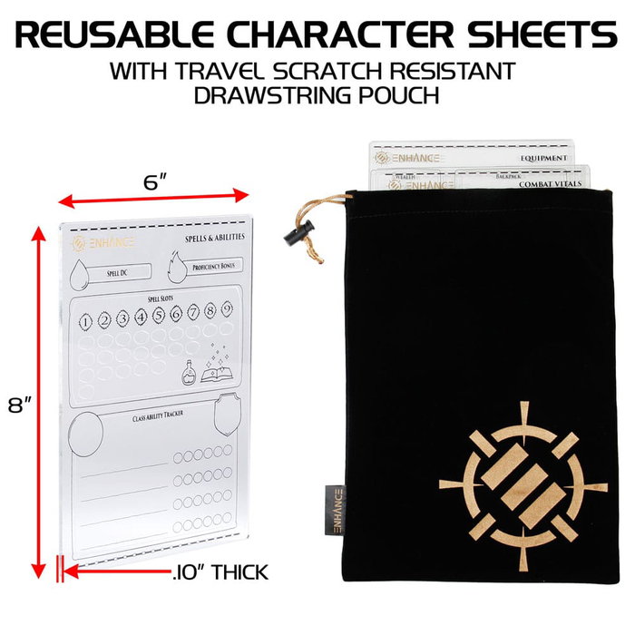 Enhance RPG Series fiches de personnage acrylique *ANGLAIS*