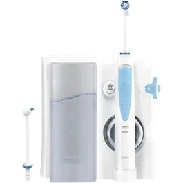 Oral-B Jet Dentaire Oxyjet, Brosse à dents électrique fil dentaire à l'eau avec technologie microbulles, livré avec 2 canules, Blanc