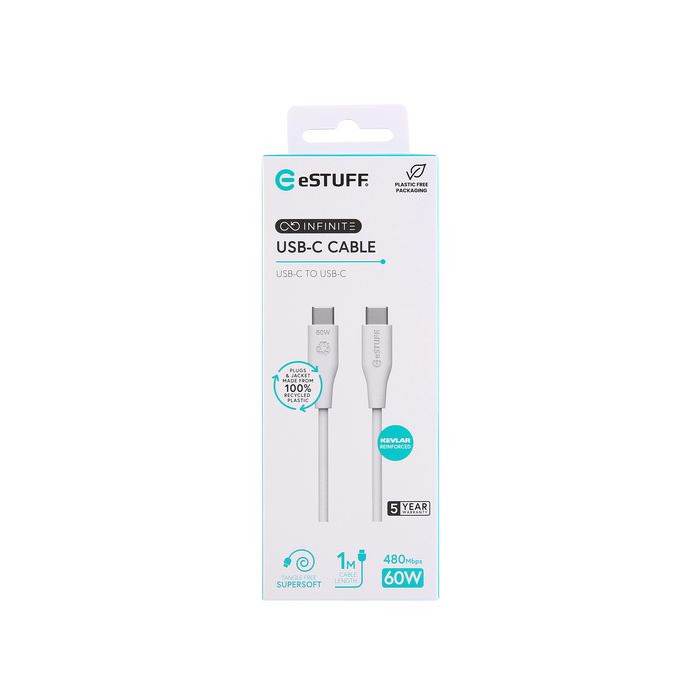 eSTUFF Câble USB-C vers USB-C INFINITE 1 m Blanc
