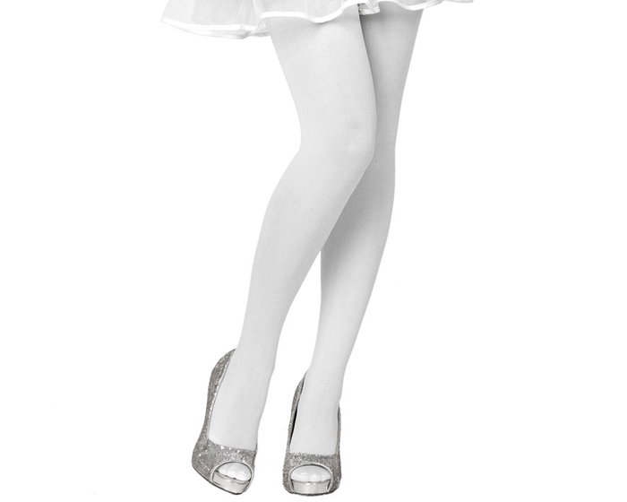Collants blancs unis adulte Collants blancs unis adulte