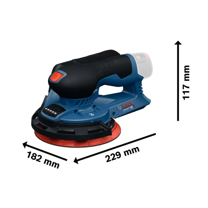 Bosch Ponceuse excentrique GEX 12V-150-3 solo L 0601373301, 12 V, excentricité 3 mm, collecte poussière intégrée, modèle solo, moteur Brushless