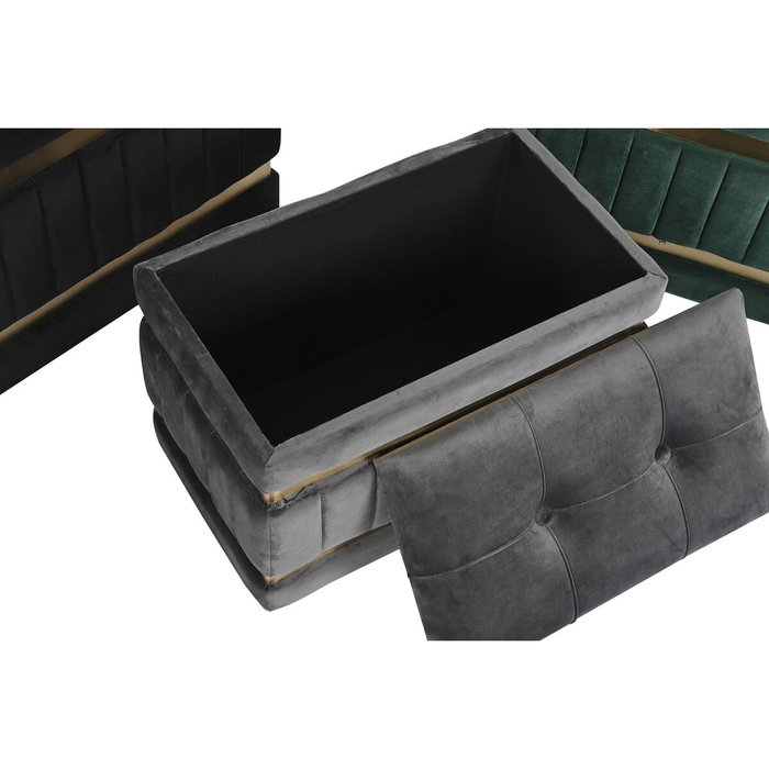Banquette DKD Home Decor Noir Doré Vert Gris foncé Bois MDF 70 x 40 x 43 cm Banquette DKD Home Decor Noir Doré Vert Gris foncé Bois MDF 70 x 40 x 43 cm