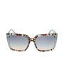 Guess By Marciano GM00012 Lunettes de Soleil Femme Carrées BleuHavana Monture Acétate Diamètre Cristal 58 mm