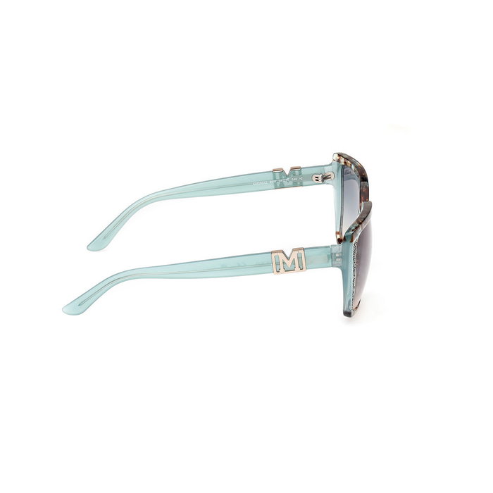 Guess By Marciano GM00012 Lunettes de Soleil Femme Carrées BleuHavana Monture Acétate Diamètre Cristal 58 mm