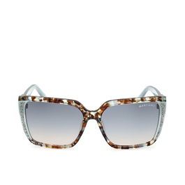 Guess By Marciano GM00012 Lunettes de Soleil Femme Carrées BleuHavana Monture Acétate Diamètre Cristal 58 mm