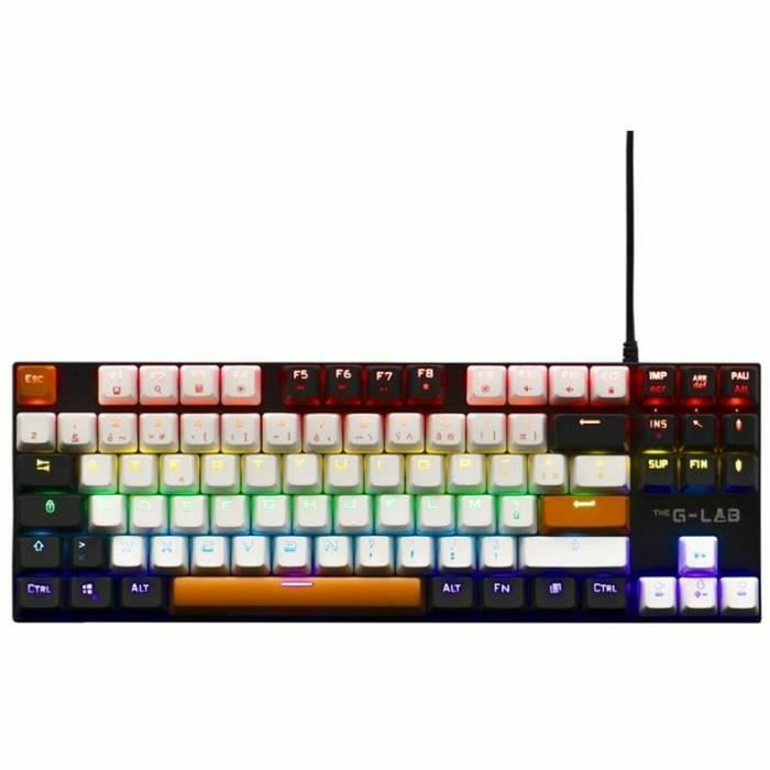 The G-Lab KEYZ-MERCURY-C/FR Clavier Gaming TKL Mécanique Blanc, Noir et Orange