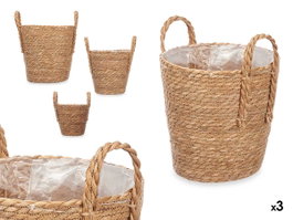 GIFTDECOR Set de 3 paniers coniques avec anses en esparto