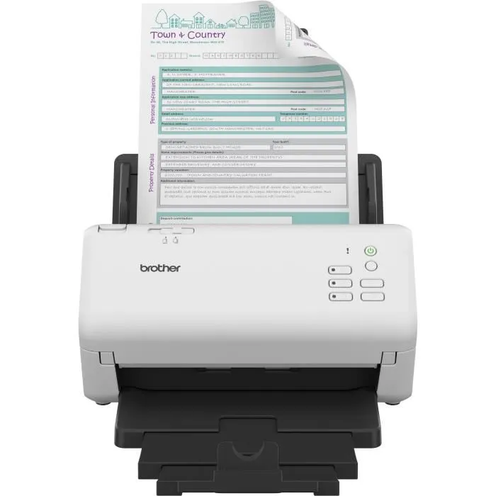 Brother ADS-4300 - Scanner de documents bureautique recto-verso, ADF 80 feuilles, Ethernet, 40 ppm/80 ipm, 600 x 600 dpi, format A4