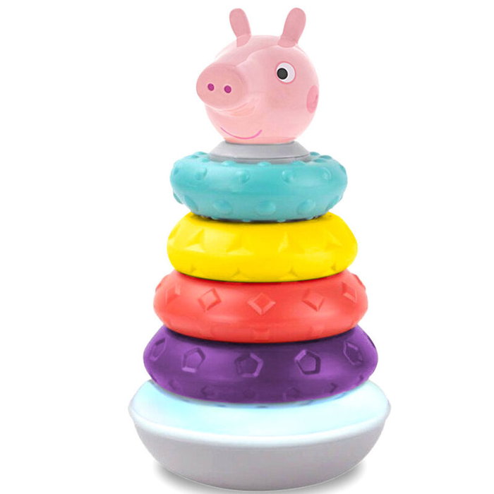 ASTLEY BAKER DAVIES Jouet anneaux à empiler et boîte à formes éducative bébé Peppa Pig +12 mois