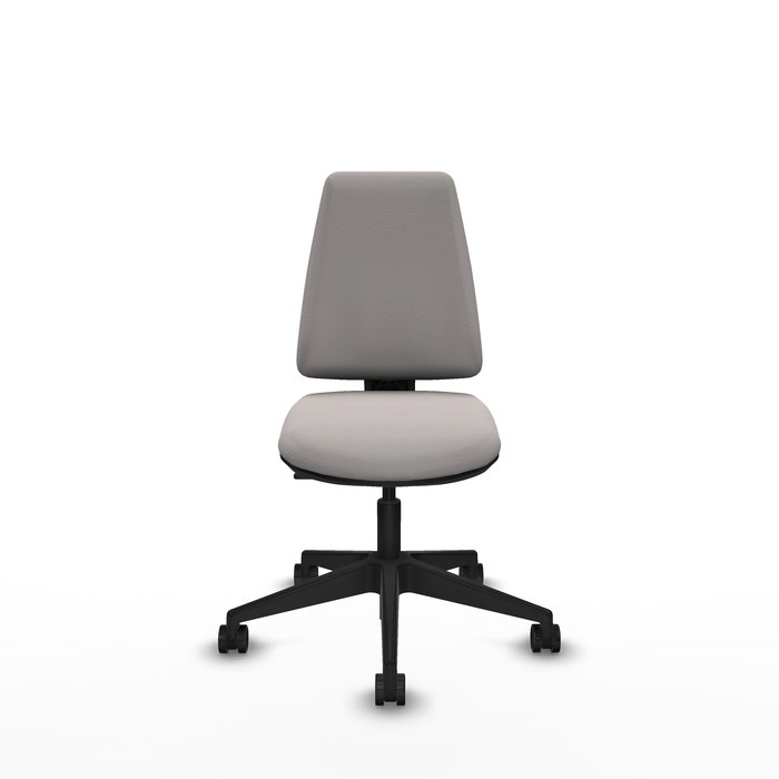 Chaise Elche Contact permament de base Cuir écologique Blanc Base pyramidale noire Sans accoudoirs Sans appui-tête Roulettes 65mm nylon Chaise Elche Contact permament de base Cuir écologique Blanc Base pyramidale noire Sans accoudoirs Sans appui-tête Roulettes 65mm nylon