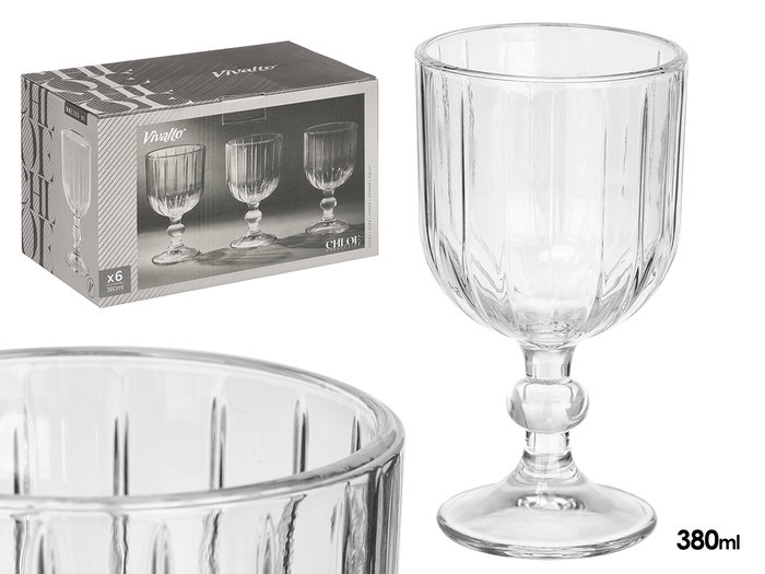 VIVALTO Copa de vin Rayas Transparente 380ml VIVALTO Copa de vin Rayas Transparente 380ml