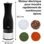 ADE Moulin à sel et poivre électrique - Broyeur céramique - Acier inoxydable - Noir - 22,5 cm - Inclus 6 piles AAA