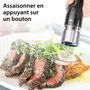 ADE Moulin à sel et poivre électrique - Broyeur céramique - Acier inoxydable - Noir - 22,5 cm - Inclus 6 piles AAA