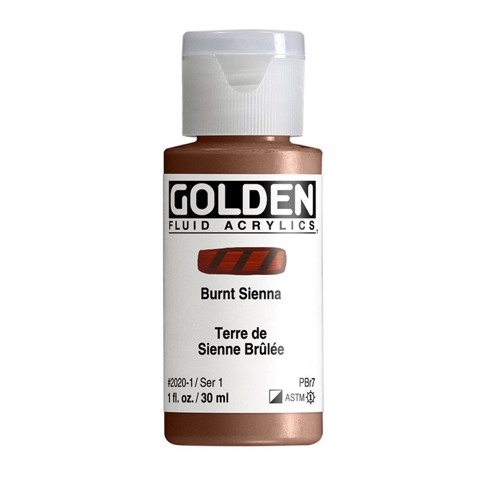 Golden Fluid Couleurs Acryliques Terre de Sienne Brûlée 30 ml Golden Fluid Couleurs Acryliques Terre de Sienne Brûlée 30 ml