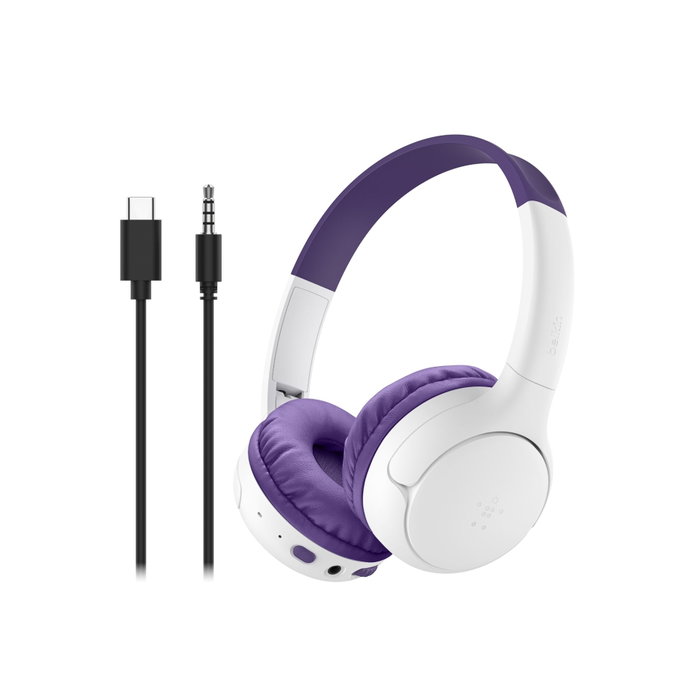 Belkin SoundForm Mini 2 Sans Fil pour Enfants, Violet Belkin SoundForm Mini 2 Sans Fil pour Enfants, Violet