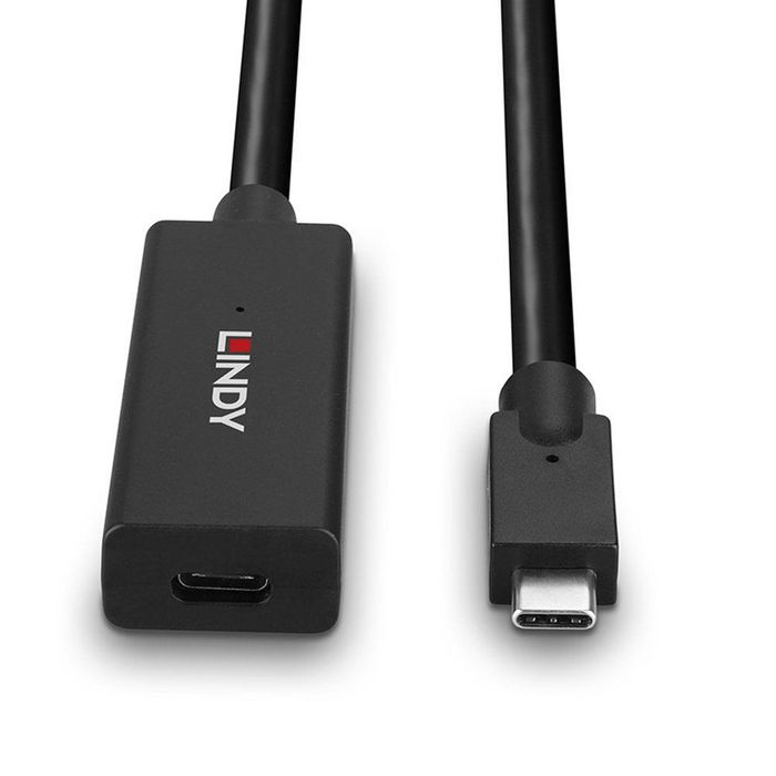Lindy Rallonge active USB 3.2 Gen 2 Type-C Mâle/Femelle 5 m - 10 Gbit/s, pour prolongateurs, MacBook, smartphones