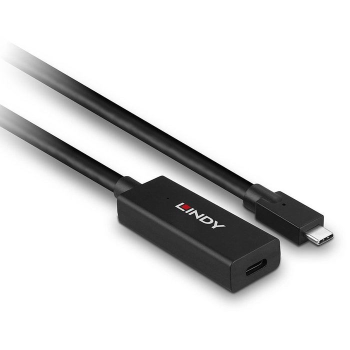 Lindy Rallonge active USB 3.2 Gen 2 Type-C Mâle/Femelle 5 m - 10 Gbit/s, pour prolongateurs, MacBook, smartphones