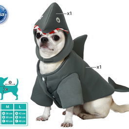Deguisement de Chien Requin Gris Taille S en Polyester pour Mascotte - Costume d'Animal pour Pet