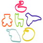 Jeux 2 momes Lot de 6 bracelets élastiques avec formes assorties