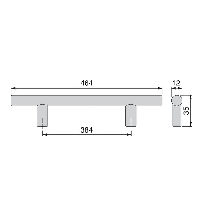 Emuca Poignée pour meubles Orlando, L464mm, entraxe 384mm, Acier, Nickel satiné Emuca Poignée pour meubles Orlando, L464mm, entraxe 384mm, Acier, Nickel satiné