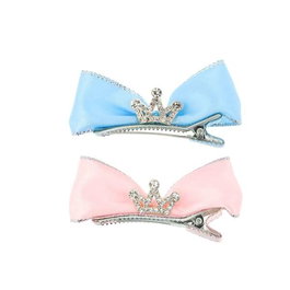 Inca - Set de 2 barrettes pour cheveux avec ruban et couronne - Modèles assortis
